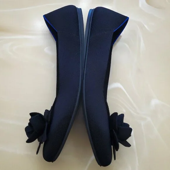 Rothy's The Petal Square Women's Slip On Flat in Black Size 12 - Picture 6 of 12